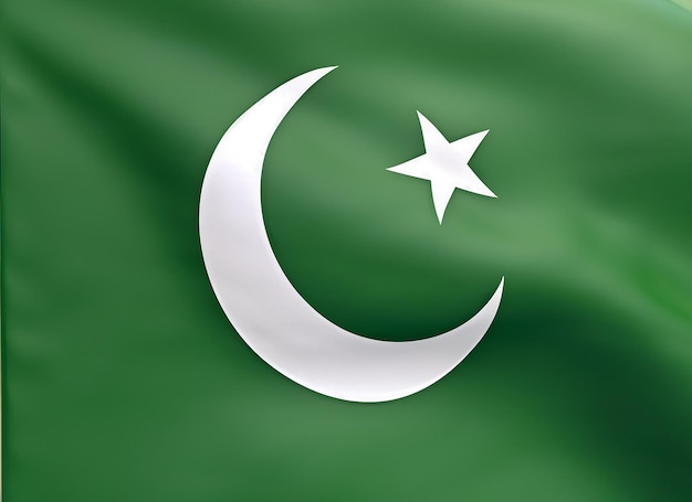 Bandera de Pakistán en la luna y la estrella 14 de agosto
