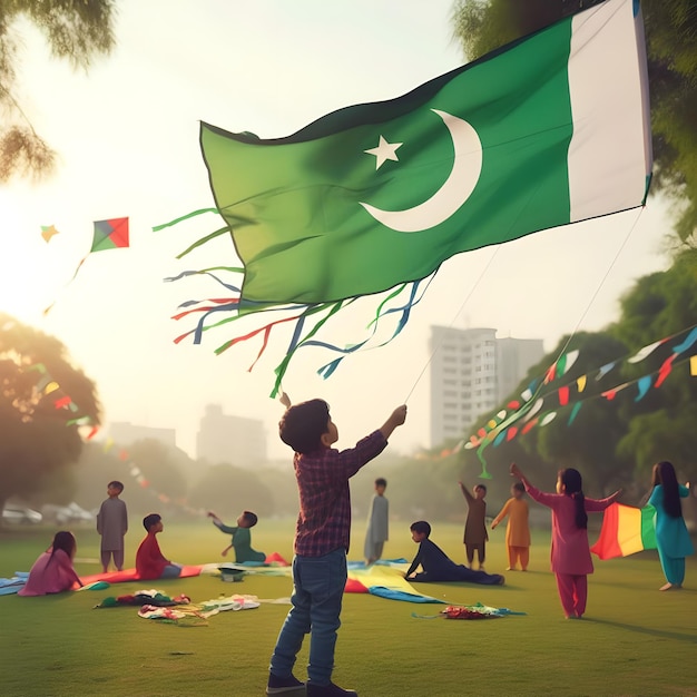 Foto la bandera de pakistán