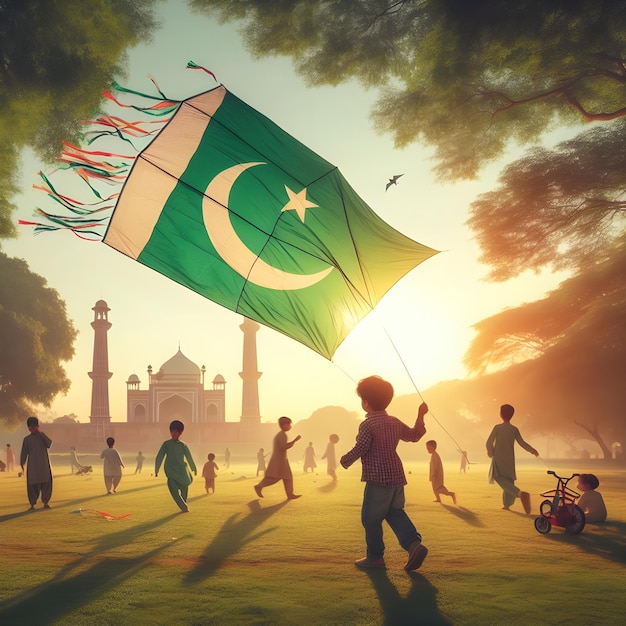 Foto la bandera de pakistán