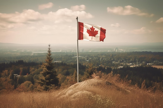 Una bandera con la palabra canadá