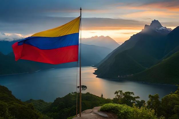 Una bandera con la palabra colombia