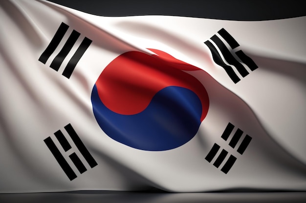 Una bandera con la palabra corea del sur