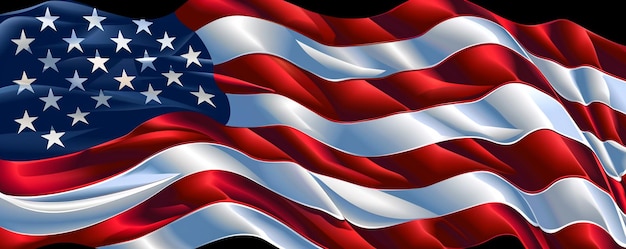 una bandera con las palabras "el estado de América" en ella