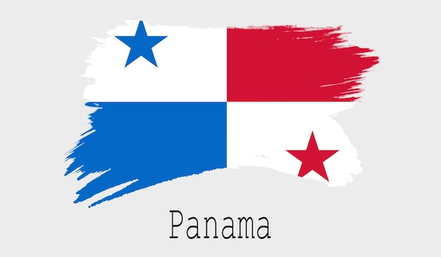Bandera de Panamá sobre fondo blanco.