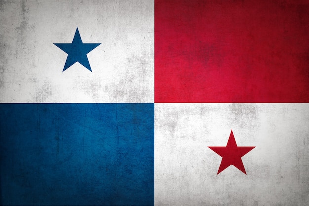 Bandera de Panamá con textura grunge.