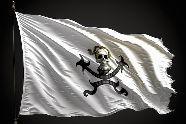 Bandera de los piratas en blanco