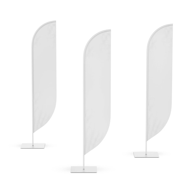 Bandera de pluma sobre un fondo blanco