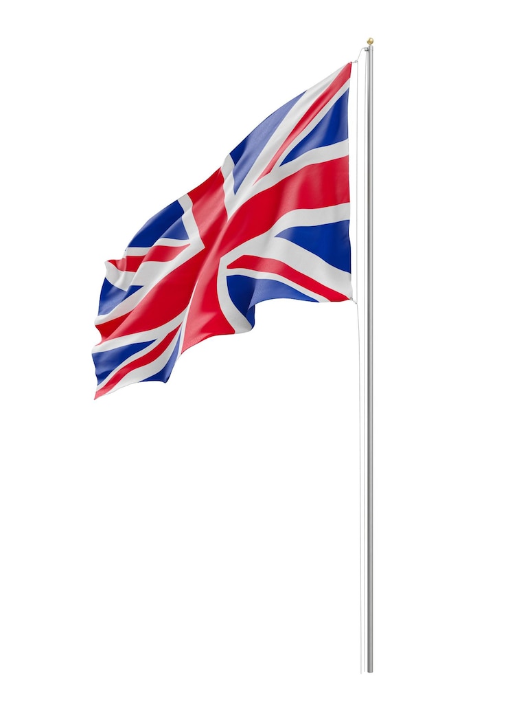 Foto bandera png del reino unido elemento de collage fondo transparente