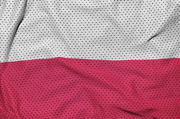 Bandera de Polonia impresa en una tela de malla de poliéster deportiva de nylon