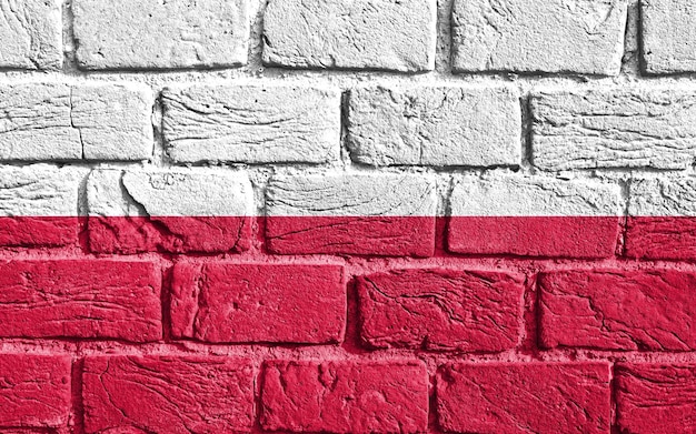 Bandera de Polonia en la pared