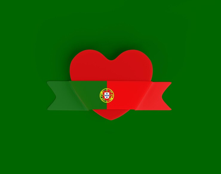 Bandera de Portugal Bandera del corazón