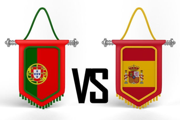 Foto bandera de portugal vs españa