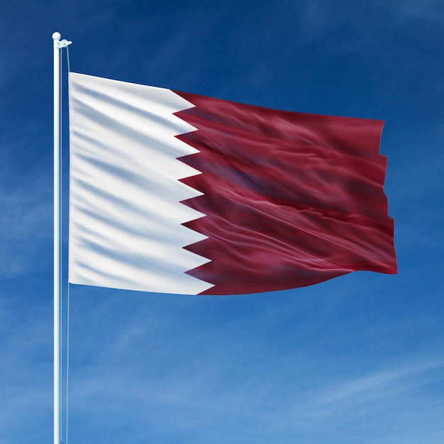 Bandera de Qatar en asta de bandera