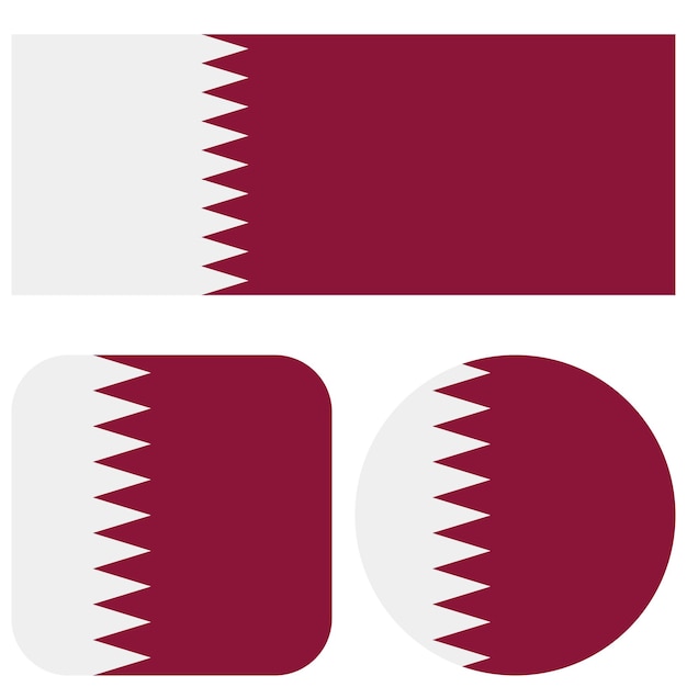 Bandera de Qatar Conjunto con diferentes formas redondas cuadradas rectangulares
