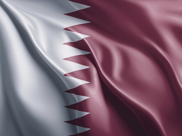 Foto la bandera de qatar ondeando y ondeando