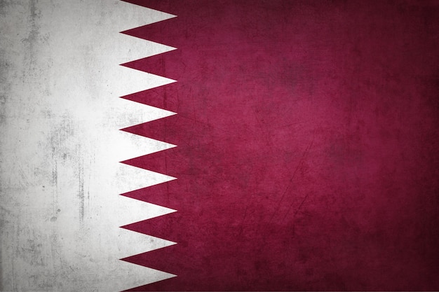 Bandera de Qatar con textura grunge.