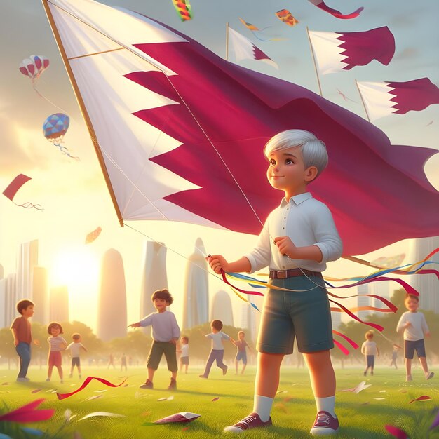 Foto la bandera de qatar