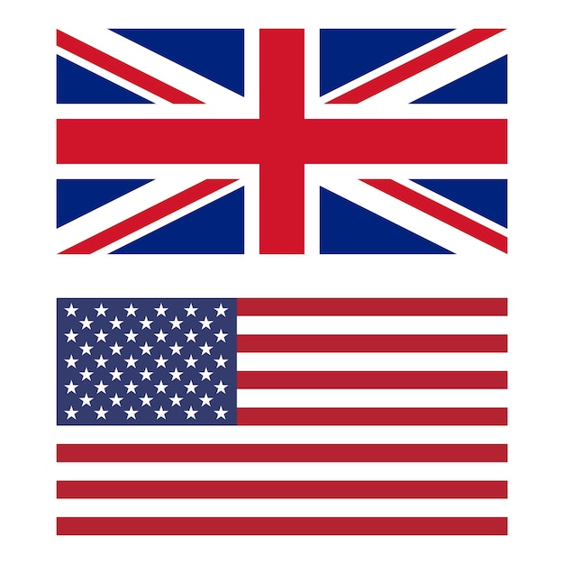 Foto bandera de reino unido y estados unidos