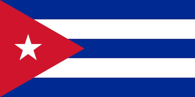 Bandera de la República de Cuba Bandera de Cuba en la superficie de la tela Ilustración en 3D