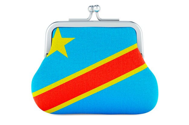 Bandera de la República Democrática del Congo Inversión presupuestaria o concepto bancario financiero en la República Democrático del Congo Rendering 3D aislado en fondo blanco