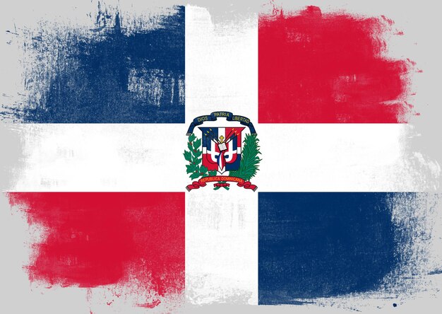 Bandera de República Dominicana pintada con pincel