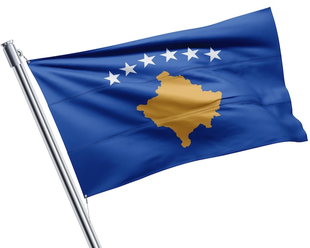 Una bandera de la república de kosovo