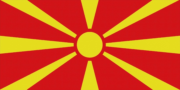 Bandera de la República de Macedonia del Norte en un fondo texturizado Collaje conceptual