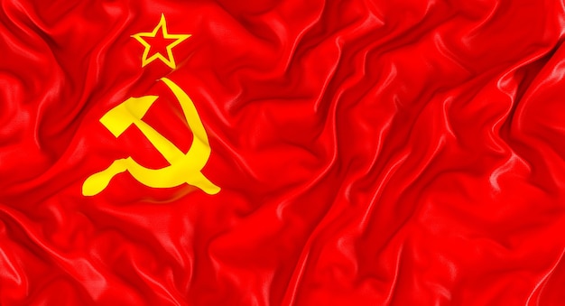 Foto bandera de la república socialista soviética render 3d