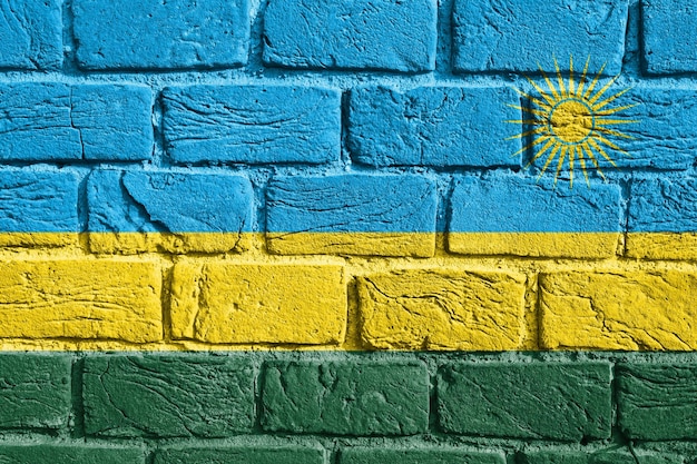 Bandera de Ruanda en la pared