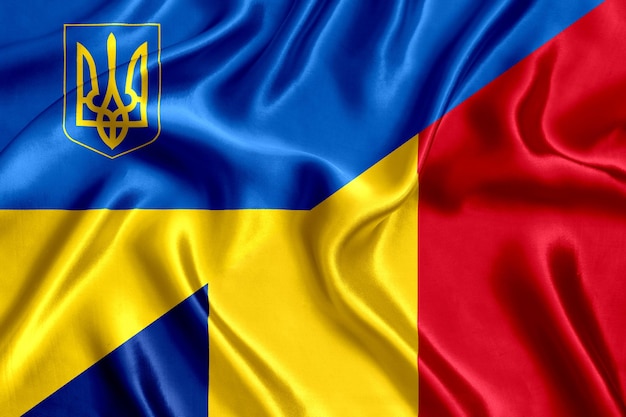 Bandera de Rumania y Ucrania