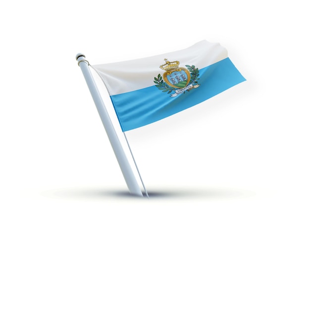 Una bandera de san_marino en un fondo blanco que se usa para las redes sociales