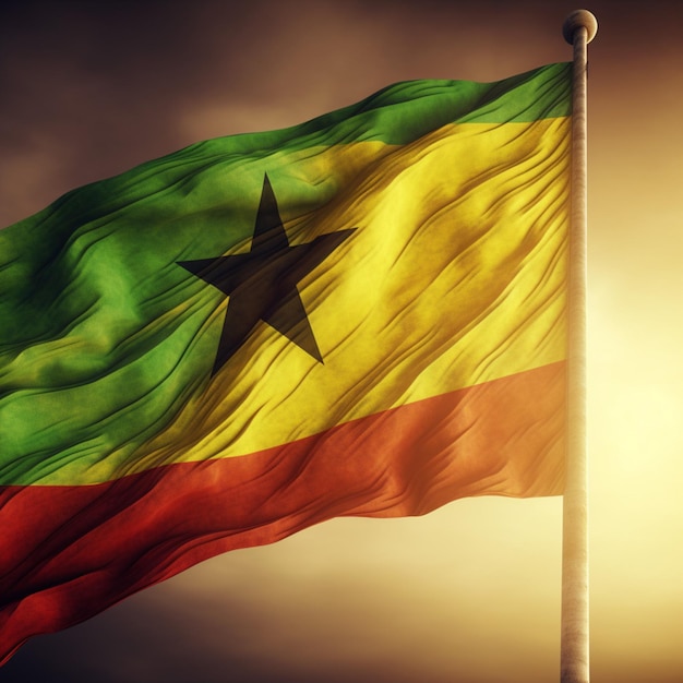 Bandera de Senegal alta calidad 4k ultra