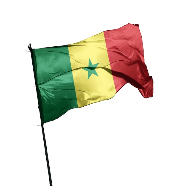 bandera de senegal sobre un fondo blanco