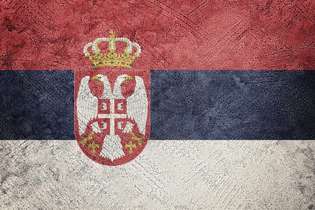 Bandera serbia gruesa. Serbia