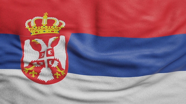 Foto bandera de serbia con textura de onda en 3d