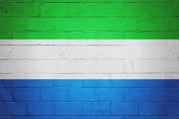 Foto bandera de sierra leona pintada en una pared