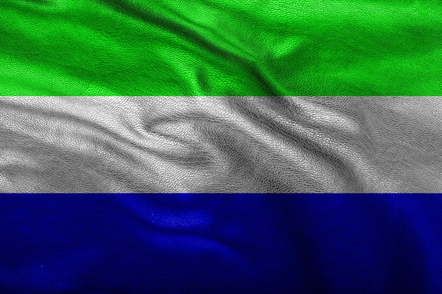 Bandera de Sierra Leona en superficie de terciopelo para celebraciones nacionales y símbolo de la libertad