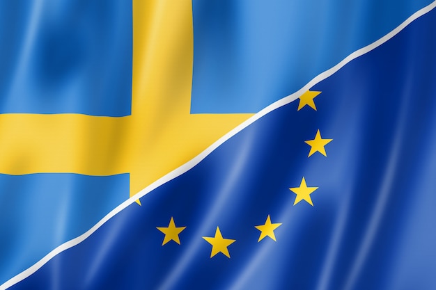 Bandera de Suecia y Europa