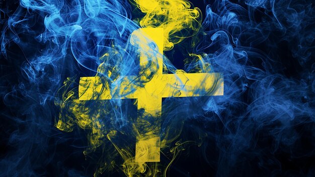Bandera de Suecia en el humo dinámico