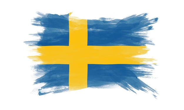 Foto bandera de suecia con trazo de pincel bandera nacional