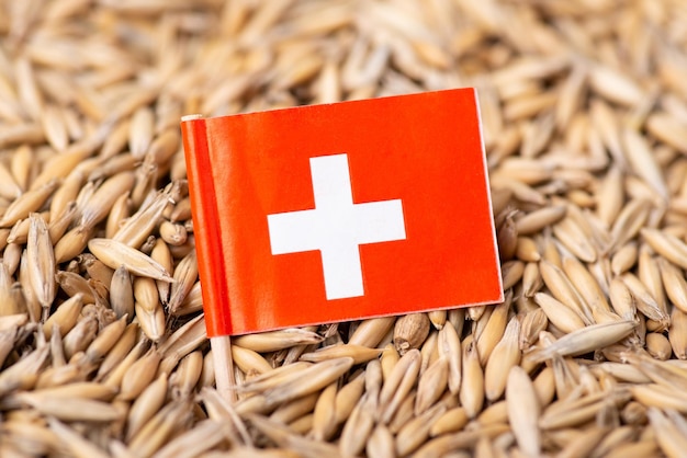 Bandera de Suiza en grano de avena
