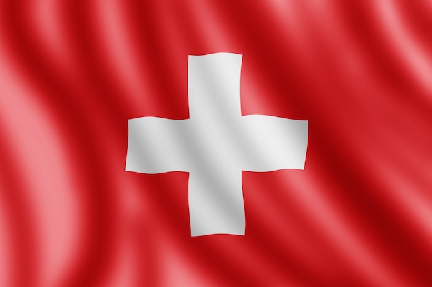 Bandera de Suiza, Ilustración realista