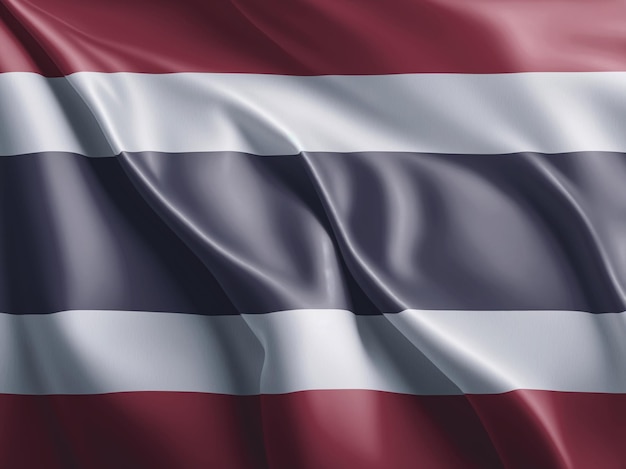 La bandera de Tailandia revoloteando y agitando