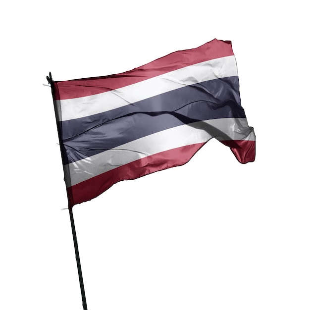 bandera de tailandia sobre un fondo blanco