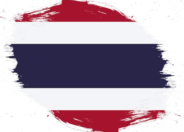 Bandera de Tailandia sobre fondo de pincel grunge angustiado