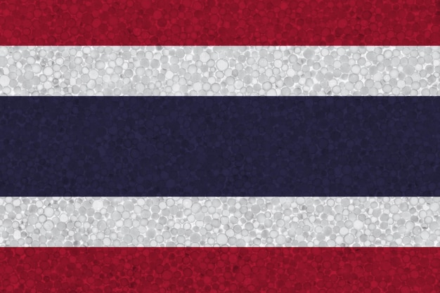 Bandera de Tailandia en textura de espuma de poliestireno