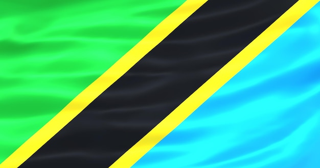 Foto bandera de tanzania renderizado en 3d metálico