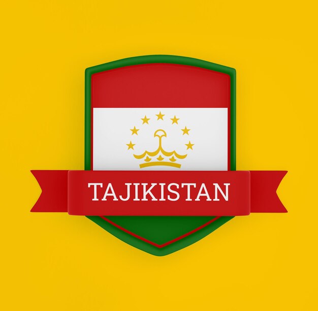 Bandera de Tayikistán con pancarta