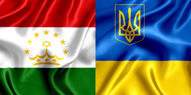 Bandera Tayikistán y Ucrania