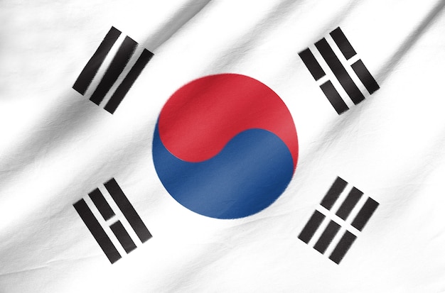 Foto bandera de tela de corea del sur